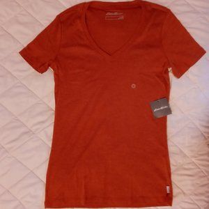 *Price Drop* New Eddie Bauer V neck, short sleeved Tee Shirt, size medium, new